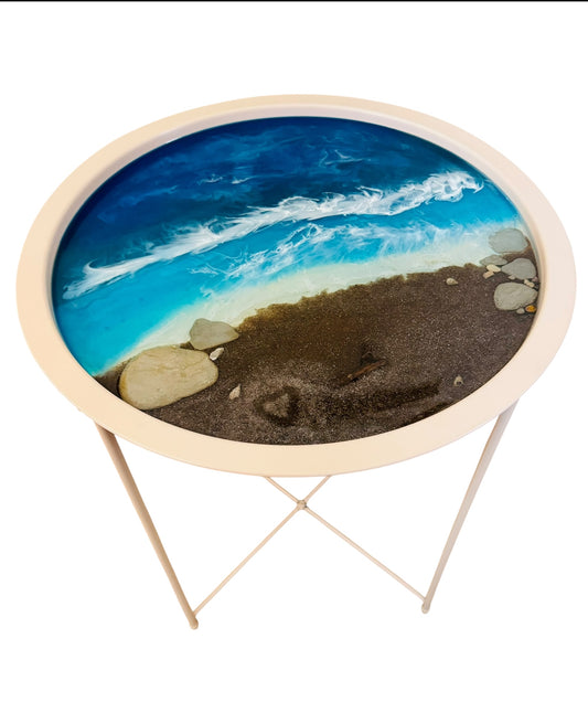 Beach inspired tray table- resin